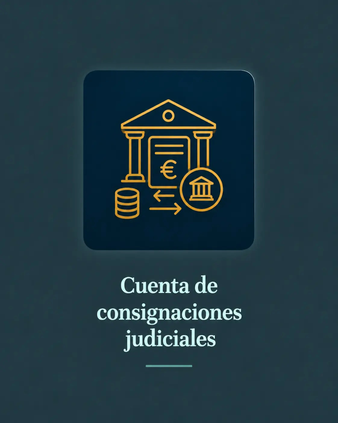 Genera los datos necesarios para consignar judicialmente importes en la cuenta del órgano correspondiente.